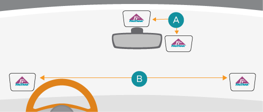 Your toll tag can be mounted to the inside of your vehicle's windshield. The preferred location of your toll tag is above or to the right hand side of your rear-view mirror. Alternative locations for your toll are the lower left and lower right corners of your windshield near your dashboard.